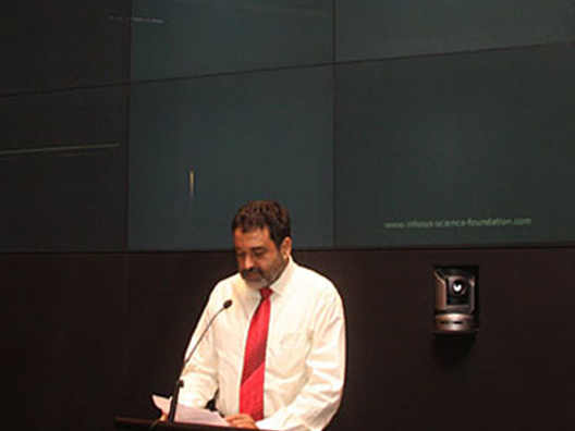 Mr. T.V.Mohandas Pai announces the winners of the Infosys Prize in Social Sciences.