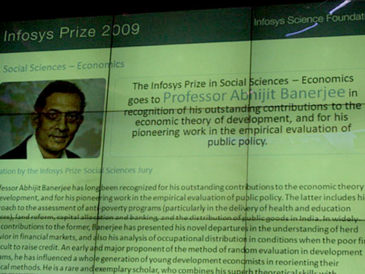 Prof. Abhijit Banerjee, announced as the Infosys Prize 2009 Social Sciences- Economics Laureate