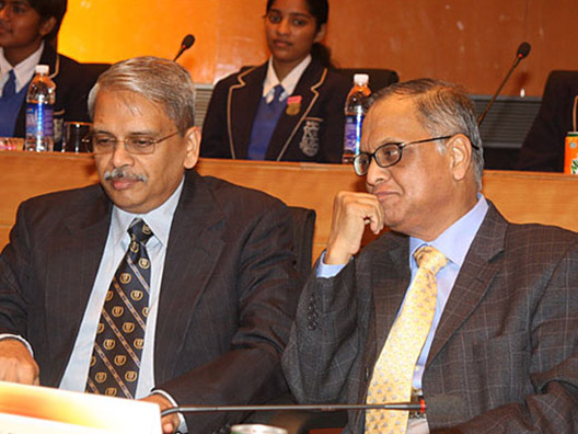 Mr. Kris Gopalakrishnan, Trustee and Mr. Narayana Murthy, President of the Board of Trustees of the Infosys Science Foundation