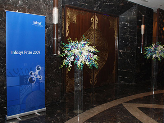 The entrance to the venue of the Infosys Prize Presentation