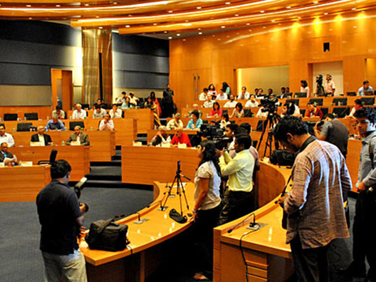 Attendees at the Winners Announcement Press Conference at the Infosys Campus, Bangalore