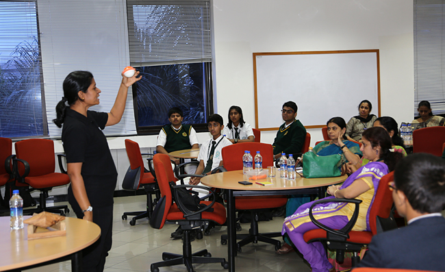Science of Sports workshop organized for school children before the Infosys Prize 2014 winners' announcement