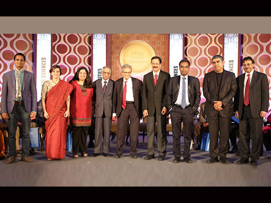 Laureates with Prof. Amartya Sen, Mr. Narayana Murthy and Dr. Vishal Sikka