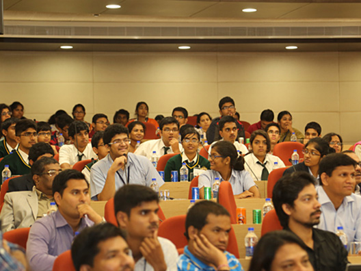 School students ask questions at the Infosys prize press conference