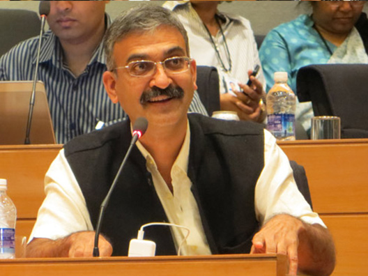 Prof. Satyajit Mayor responds during the Q&A session