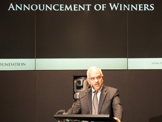 Srinath Batni, President of the Board-2013 welcomes the gathering and announces the increase in prize money to 55 Lakhs