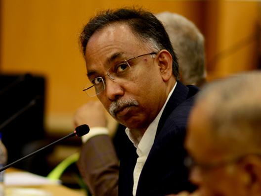 President of the ISF, S.D. Shibulal responds to a media query
