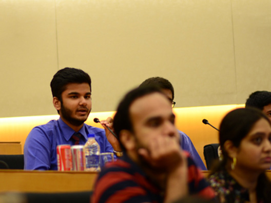 School students participate in the Q&A session