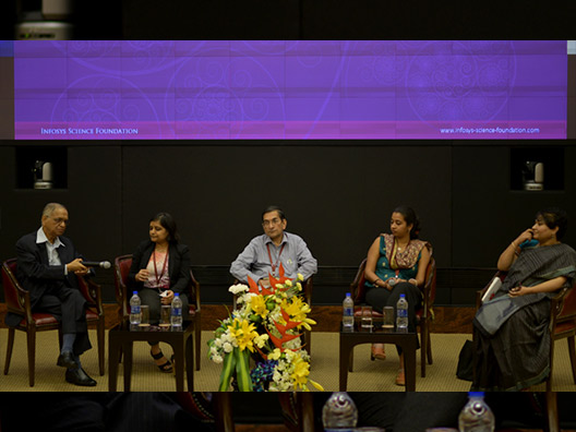 Panelists for the Panel Discussion – NRN, Ashima Dogra, Prof P Balaram, Dipti Nair, Neha Satak