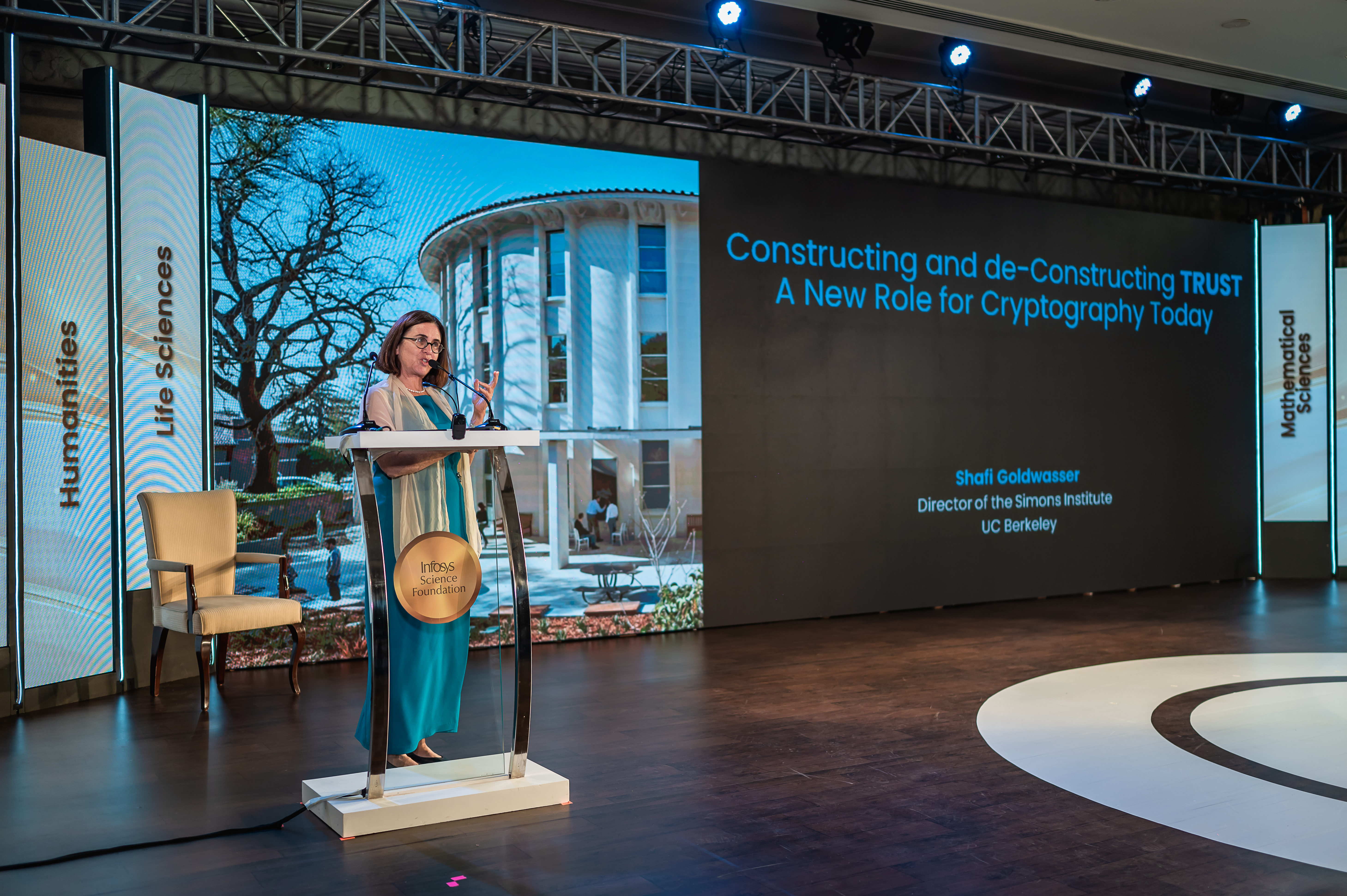 Prof. Shafi Goldwasser delivering the Chief Guest Address titled 'Constructing and Deconstructing Trust: A New Role for Cryptography Today'