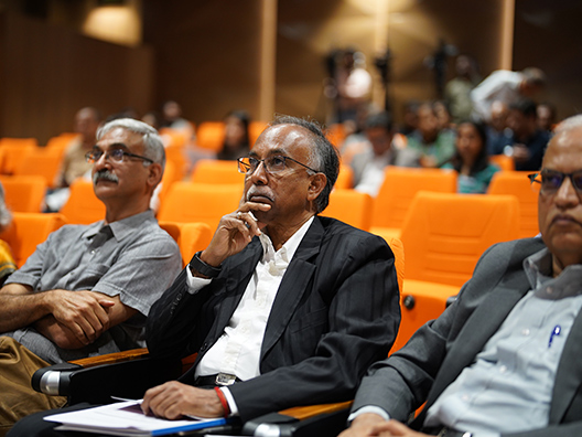 Prof. Satyajit Mayor, S D Shibulal, and Srinath Batni