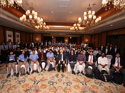 Prof. Peter Sarnak, Chief Guest 2024 interacts with high school students