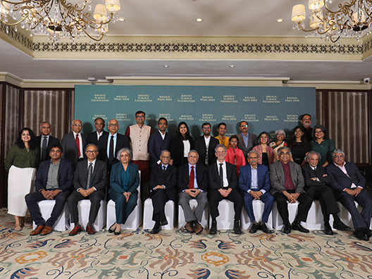 The Board of Trustees of the Infosys Science Foundation with the 2024 Infosys Prize laureates, the Jury Chairs of all six categories, and the ISF Team 
