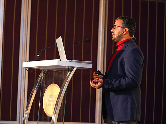 Prof. Mahmood Kooria presenting his work at the Infosys Prize Winners’ Symposium 2024