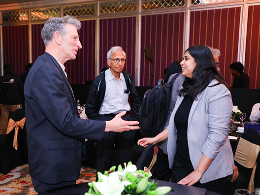 Prof. Peter Sarnak and Prof. Vedika Khemani at the Infosys Prize Winners’ Symposium 2024