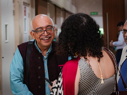 ISF President, K. Dinesh interacting with attendees of the announcement