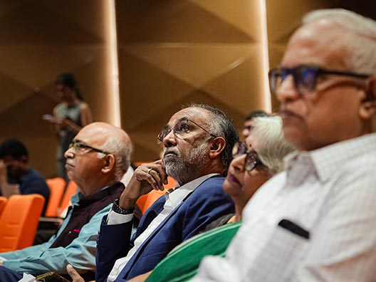 ISF Trustees, K. Dinesh, S.D. Shibulal, Pratima Murthy, and Srinath Batni at the 2025 Infosys Prize Announcement and Press Conference