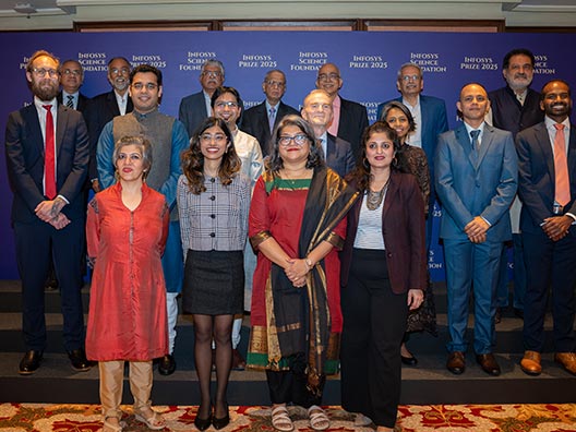 The Board of Trustees of the Infosys Science Foundation with the 2025 Infosys Prize laureates, and the ISF Team