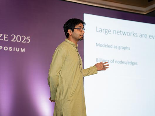 Prof. Sushant Sachdeva, 2025 engineering and computer science winner presenting his work at the Infosys Prize Winners’ Symposium